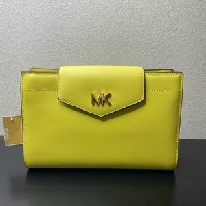 Michael Kors Mott Leather Clutch Crossbody Bag